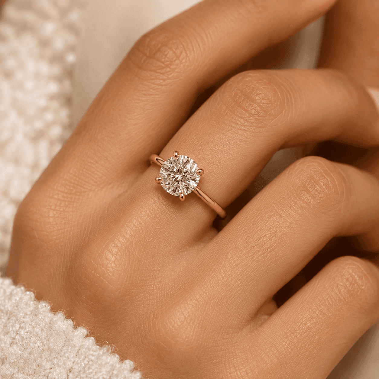 Round Brilliant Diamond Solitaire Ring in Yellow Gold - Image 1