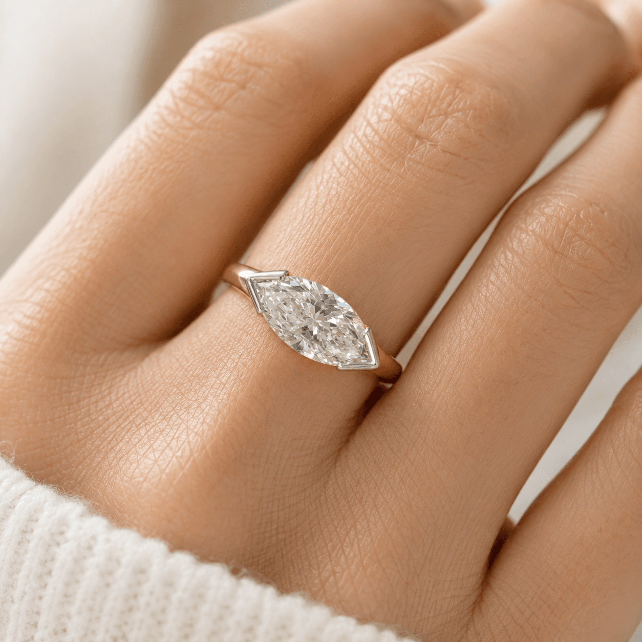 Marquise Diamond Ring in Yellow Gold