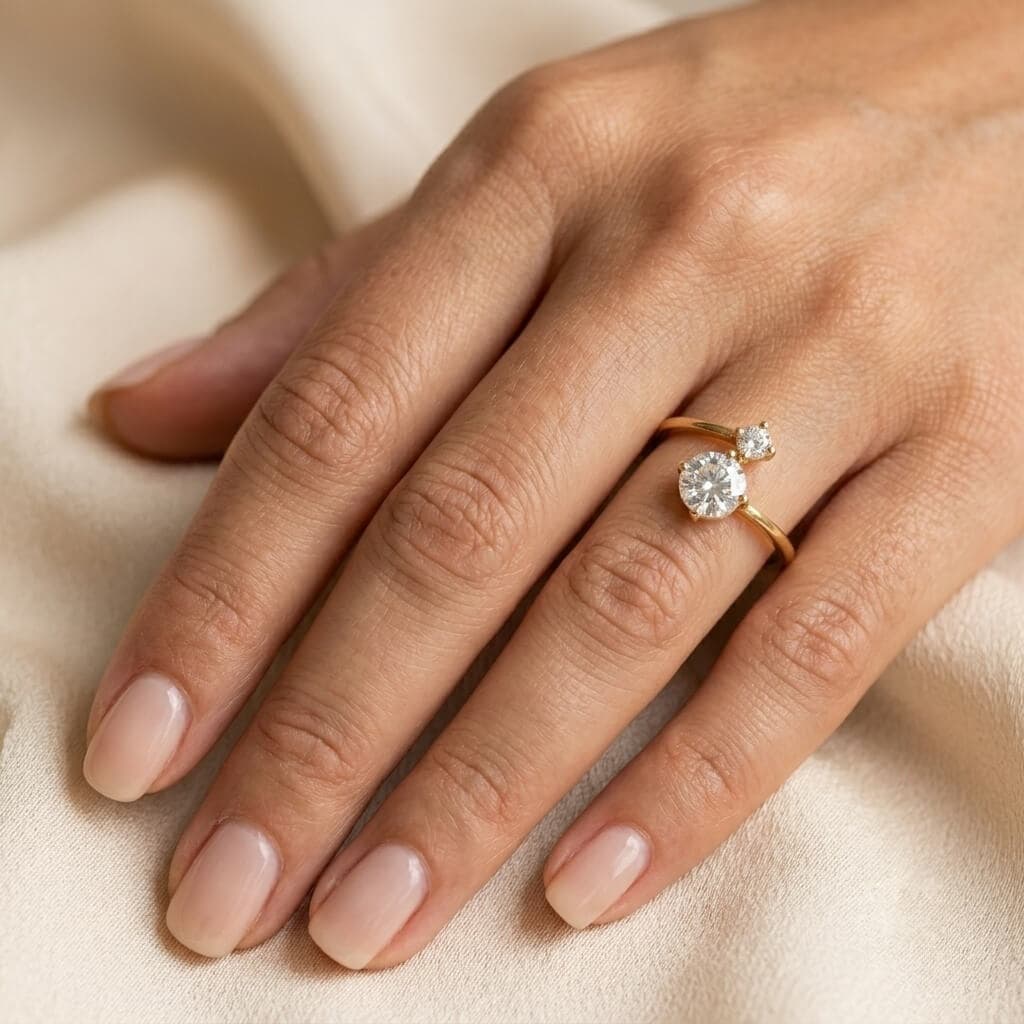 Two-Stone Diamond Bypass Ring